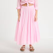 Jupe longue &eacute;vas&eacute;e rose clair femme