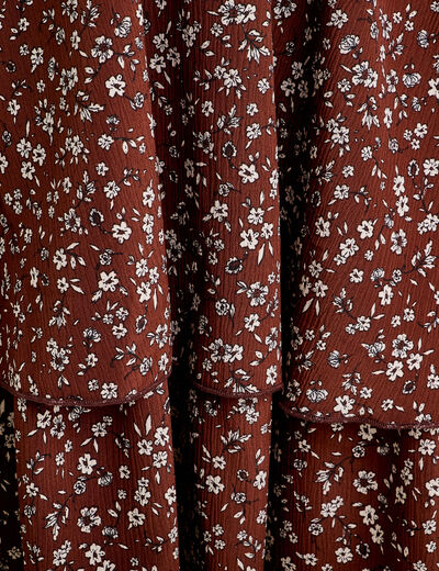 Robe &eacute;vas&eacute;e manches 3/4 marron chocolat femme