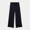 Jogging bootcut taille haute bleu marine femme