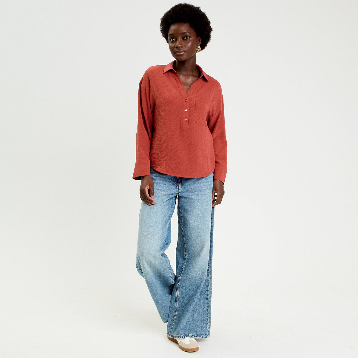 Vareuse manches longues vieux rose femme