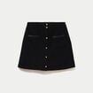 Jupe-short trap&egrave;ze en maille noir femme