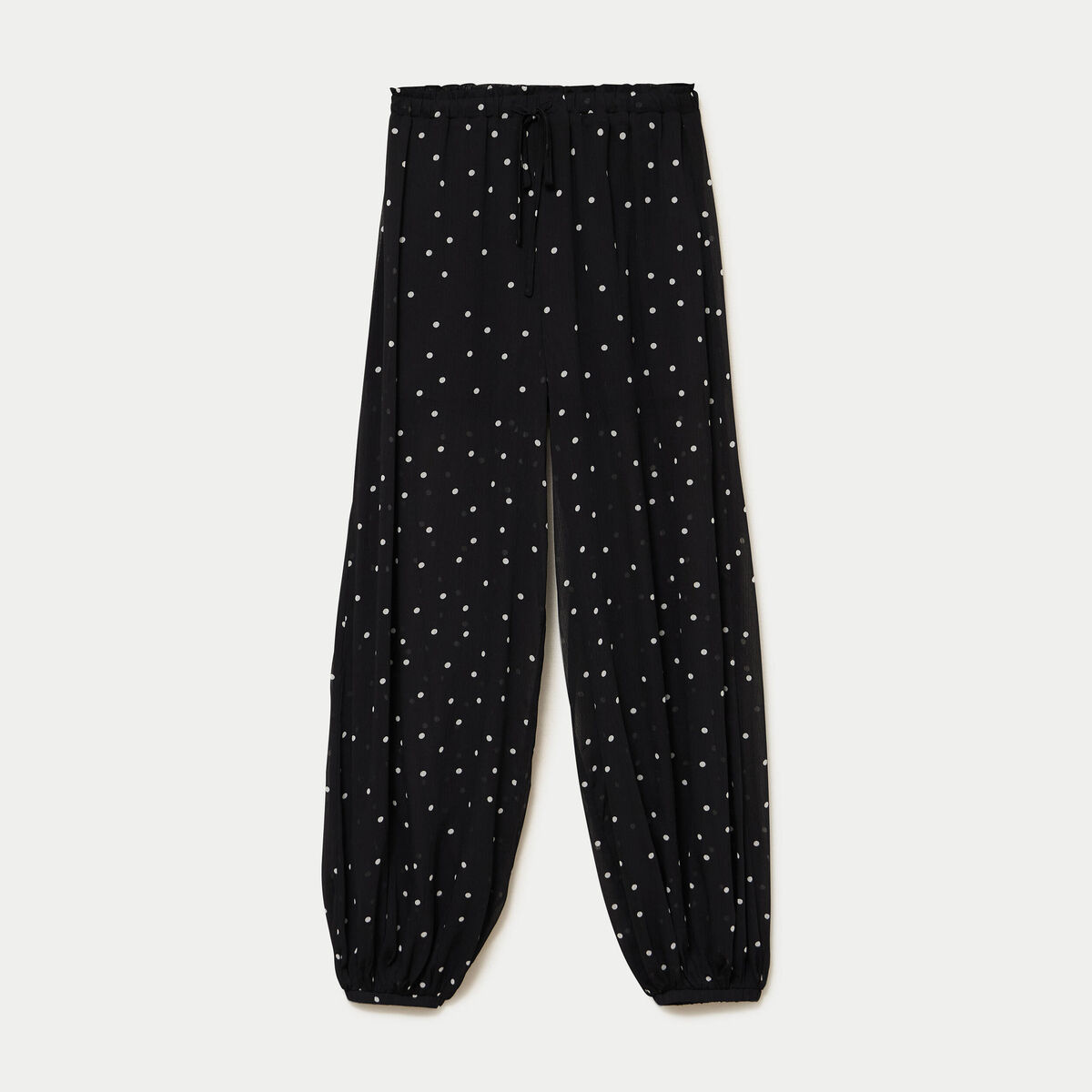 Pantalon large en voile taille standard noir femme
