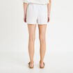 Short pliss&eacute; blanc femme