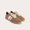 Baskets basses &agrave; lacets beige femme