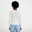 Gilet ajour&eacute; manches longues dentelle ecru femme