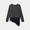 Pull manches longues gris fonc&eacute; femme