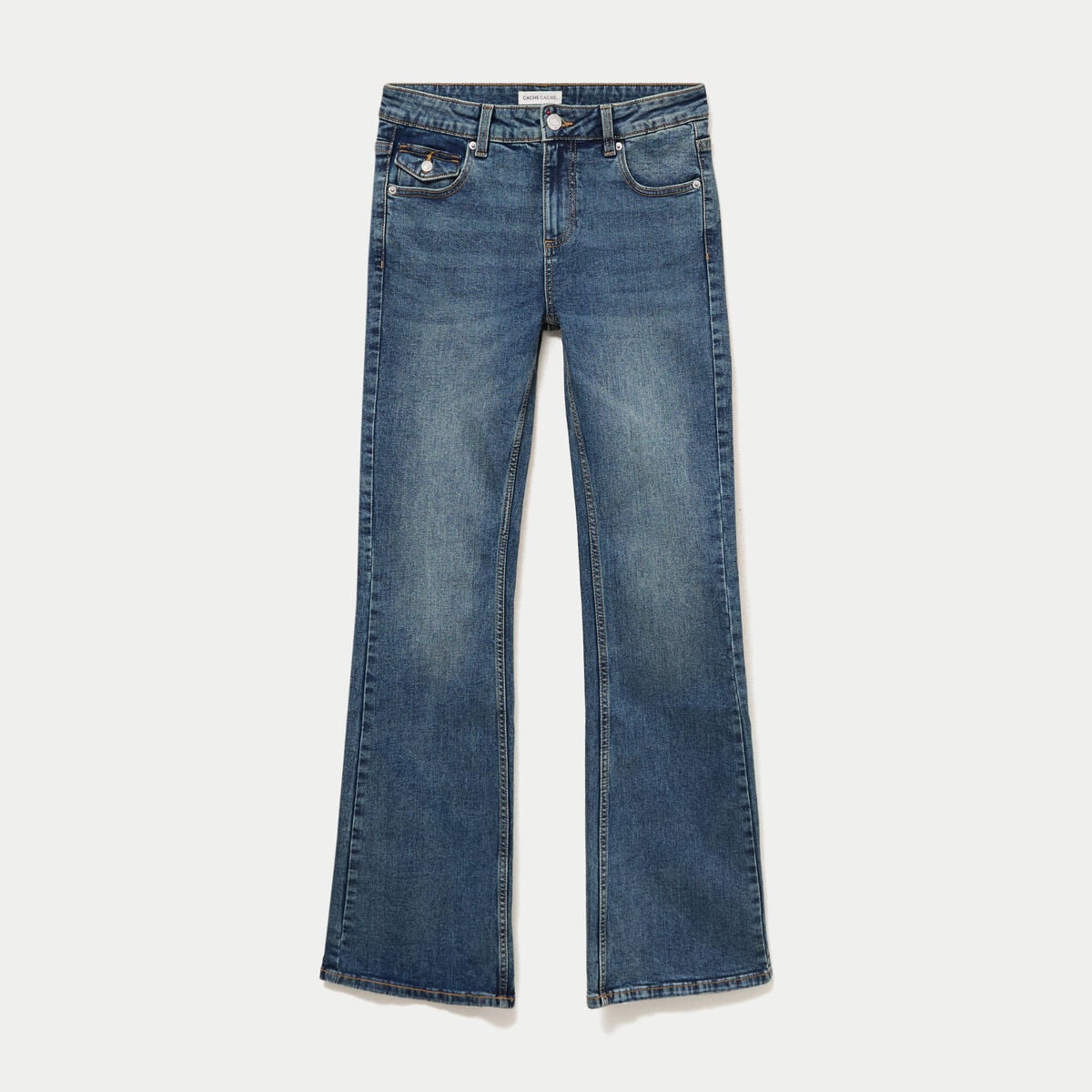 Jean bootcut taille basse denim dirty femme