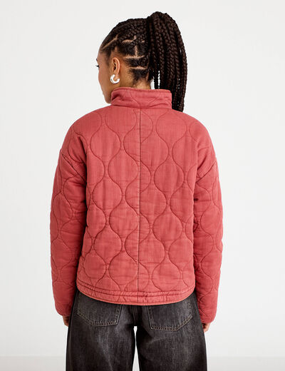 Veste matelass&eacute;e zipp&eacute;e vieux rose femme