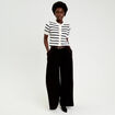 Pantalon large avec ceinture noir femme