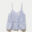 Top col v bretelles fines chin&eacute; bleu clair femme