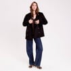 Caban col tailleur manches longues noir femme