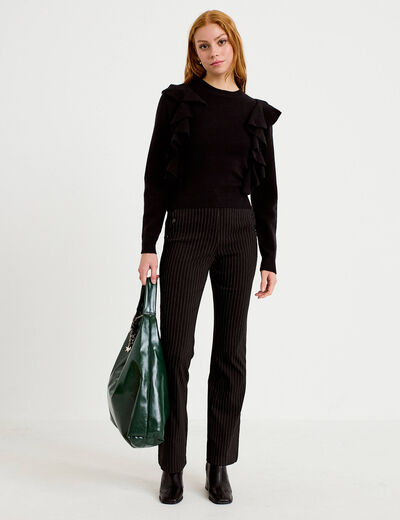 Pull manches longues noir femme