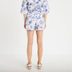 Short pliss&eacute; blanc femme