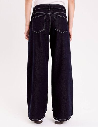 Jean wide leg taille standard denim brut femme