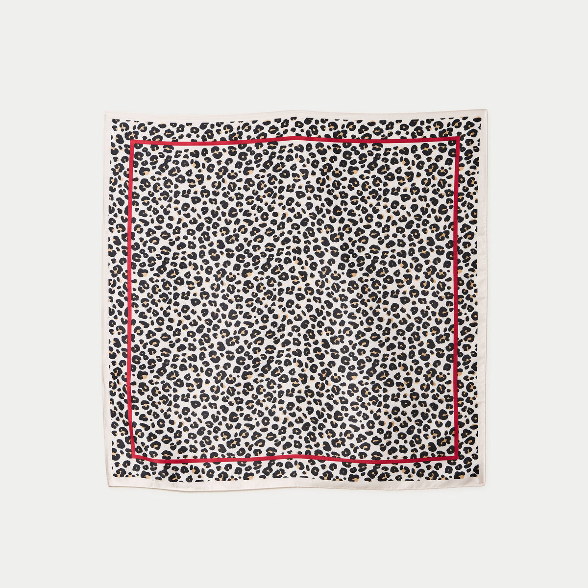 Foulard carr&eacute; satin ecru femme