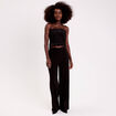 Bustier cropped fleurs en relief noir femme