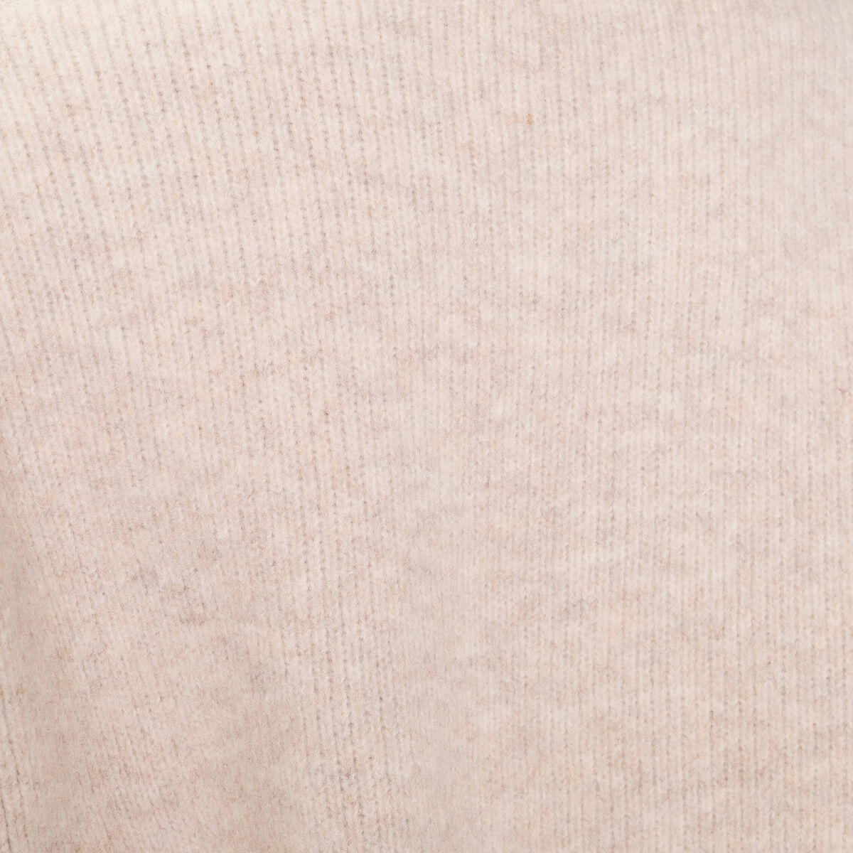 Gilet bouclette col rond manches longues beige femme