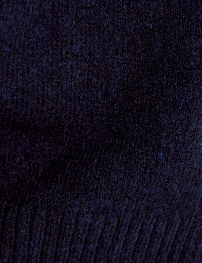 Pull col bateau bleu marine femme