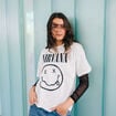T-shirt oversize manches courtes ecru femme