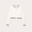 Gilet manches longues ajust&eacute; ecru femme