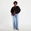 Veste cropped bas resserr&eacute; noir femme
