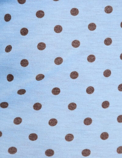 T-shirt ajust&eacute; col rond manches longues bleu ciel femme