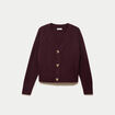 Gilet boutons coeur prune femme