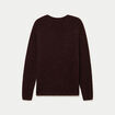 Pull col v manches longues marron fonc&eacute; femme