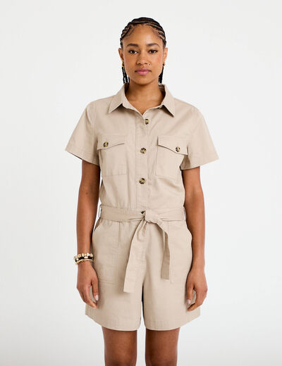 Combishort beige femme