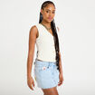 Short en jean taille basse denim bleach femme