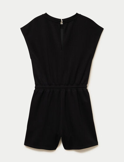 Combishort en molleton noir femme