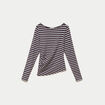 Top ajust&eacute; manches longues col rond marron femme