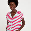 Gilet sans manches col v bleu femme