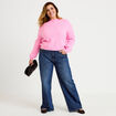 Pull col rond rose femme