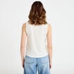 Blouse sans manches col v ecru femme