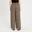 Pantalon large fluide beige femme