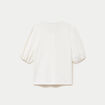 Blouse droite manches courtes ecru femme