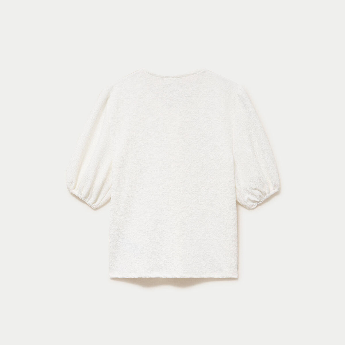 Blouse droite manches courtes ecru femme