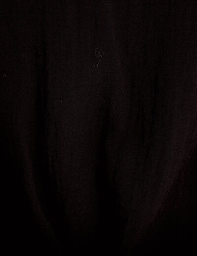 Blouse sans manches col tunisien pliss&eacute; noir femme