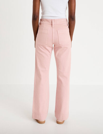Jean bootcut taille haute rose clair femme