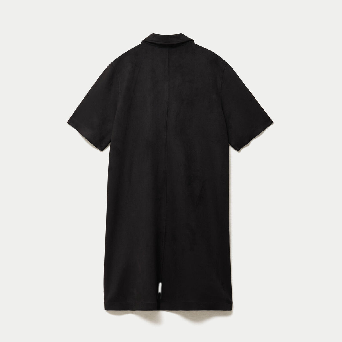 Robe droite 3/4 manches courtes daim noir femme