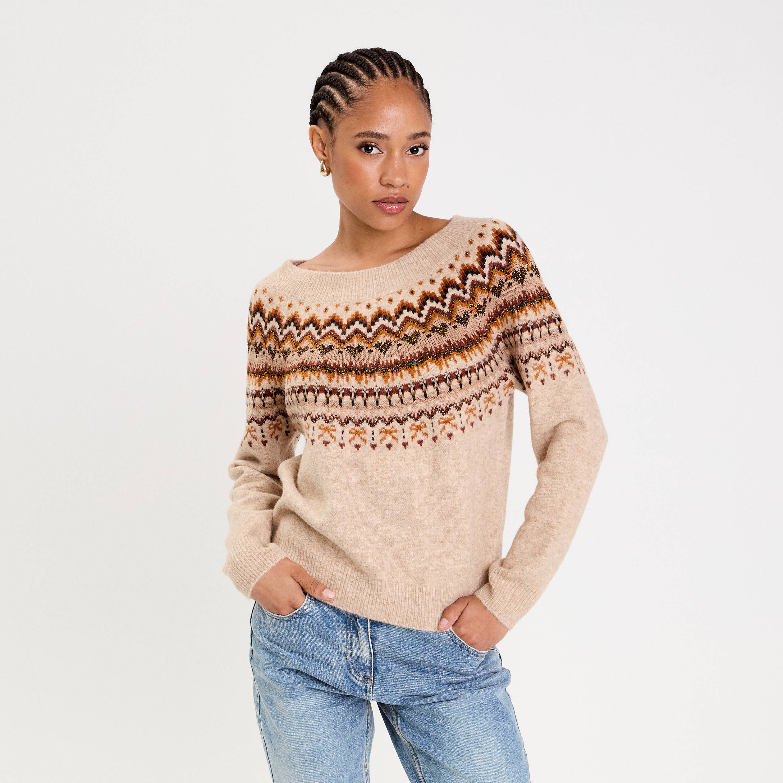 Pull De Noël Femme GRACE KARIN – Col Rond Festonné, Manches Lanternes – Doux Et Chaud – Pour Fêtes Et Quotidien - 12