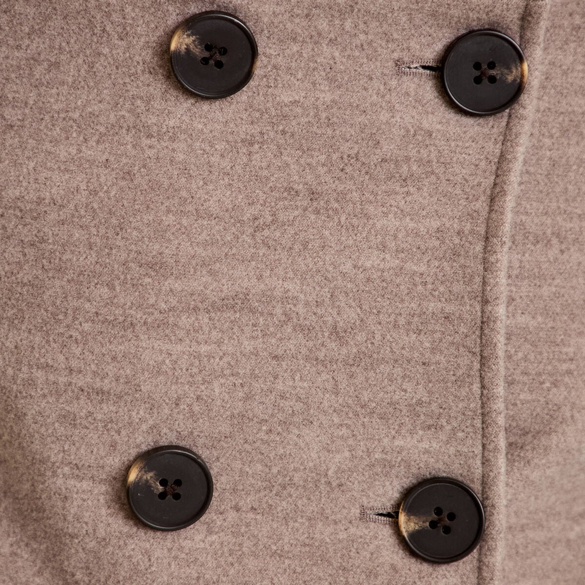 manteau ajust&eacute; 3/4 &agrave; capuche taupe femme