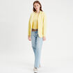Veste blazer cintr&eacute;e jaune clair femme