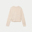 Gilet ajour&eacute; col v manches longues ecru femme