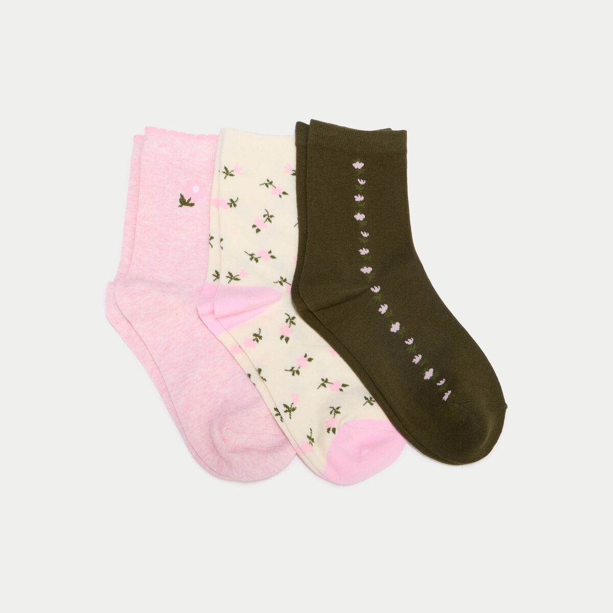 Lot de 3 paires de chaussettes rose clair femme