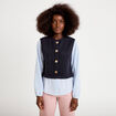 Pull chemise 2-en-1 bleu marine femme