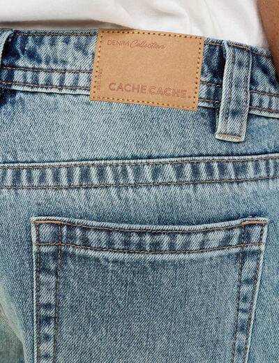 Jeans droit taille basse denim double stone femme