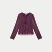 Blouse manches longues prune femme
