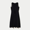 Robe longue &eacute;vas&eacute;e col v sans manches noir femme